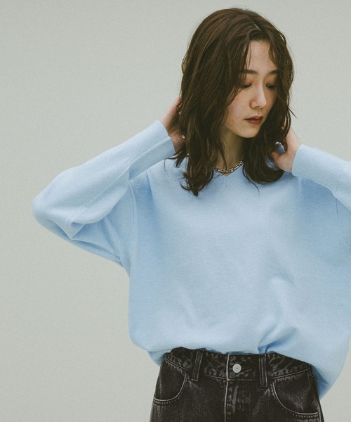 DRAWER（ドゥロワー） 7分袖ニット 1 ネイビー レディース : ZOZOTOWN