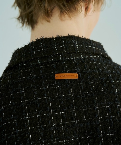 Camphor wood シャツ lame tweed double zipper shirt jacket / ラメ