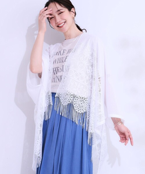 SHOO・LA・RUE（シューラルー） ポンチョ 花柄レースポンチョ