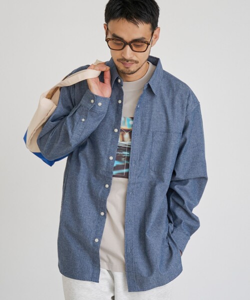 coen（コーエン） シャツ USA COTTONソフトフランネルシャツ（無地
