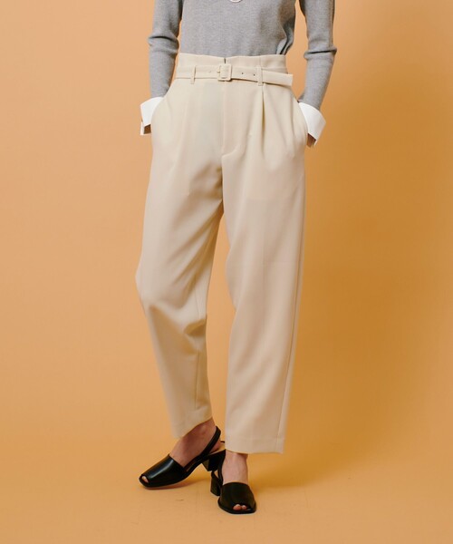 allureville（アルアバイル） パンツ ダブルクロスベルト付タック