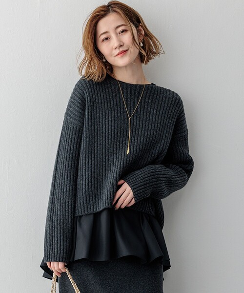 ニット セーター 「Oggi2月号掲載/洗える」カシミヤブレンド