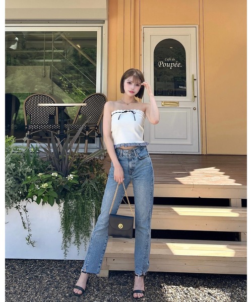 Darich（ダーリッチ） チェックドッキングリボンベアトップ レディース