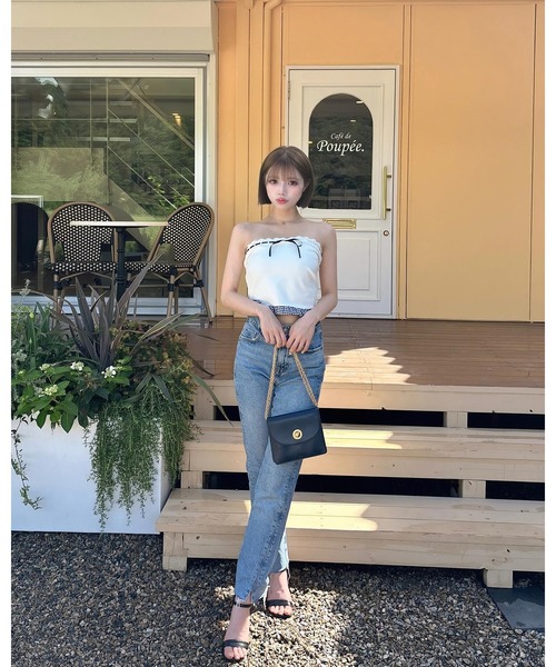 Darich（ダーリッチ） チェックドッキングリボンベアトップ レディース