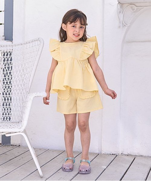 パンツ 「セットアップ可能」フリルポケット付きショートパンツ キッズ