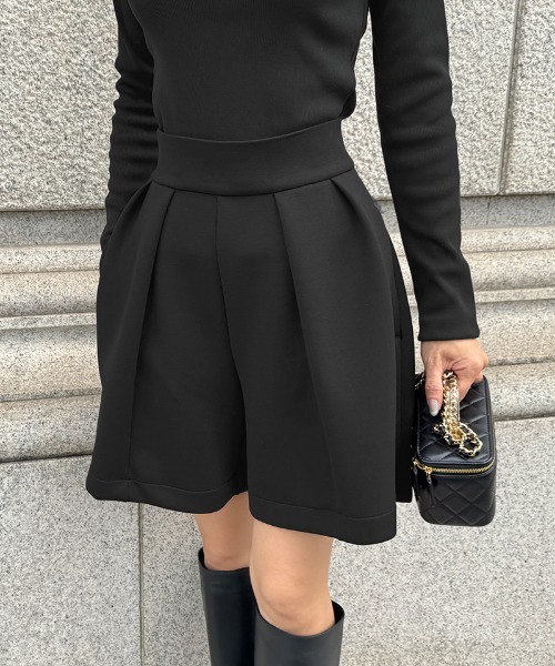 パンツ 日本製美ラインストレッチキュロット レディース : ZOZOTOWN