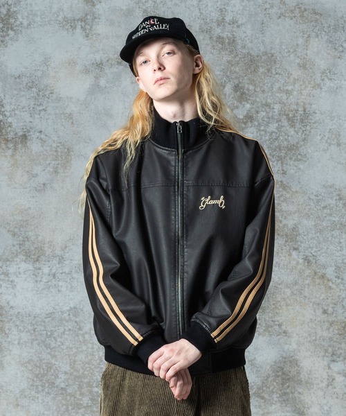 glamb（グラム） ブルゾン アウター Synth Leather Track Jacket
