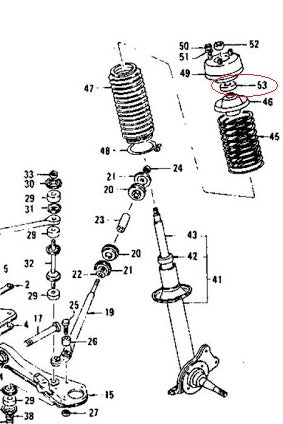 Front Strut Mount Bearing Shock 240Z 260Z 280Z 70-83 | Z Car Depot Inc