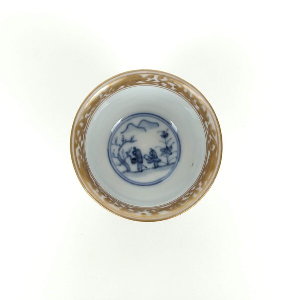 九谷焼 赤絵金彩鳳凰龍文馬上盃 – 古美術西川