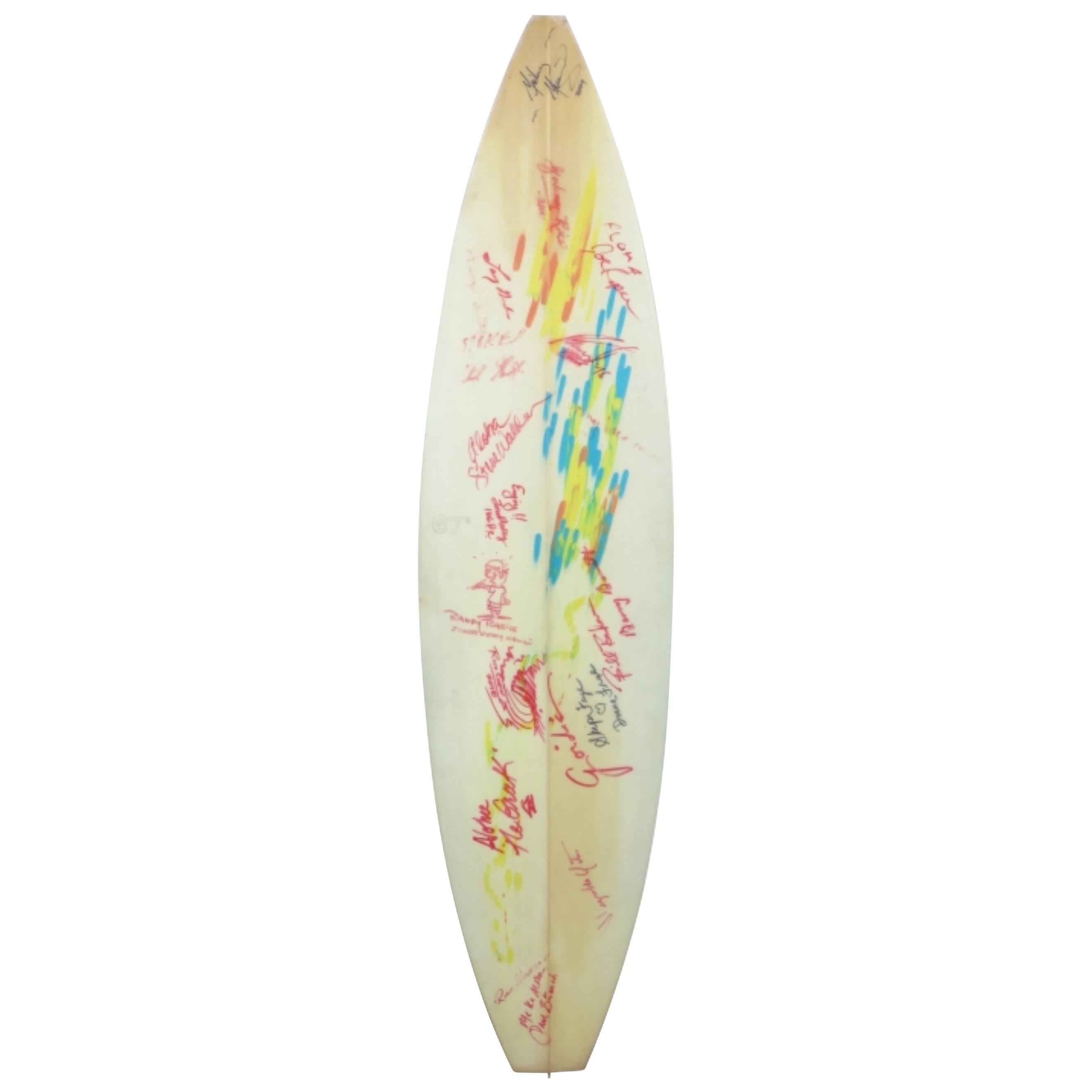 Final Clark Foam Surfboard Blank Signed by Surfing Legends For