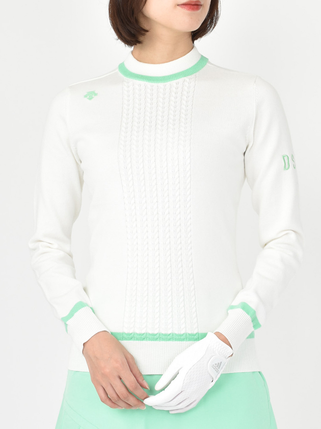 デサントゴルフ モックネックケーブルニット DGWVJL02