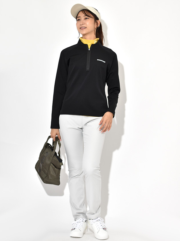 ブリーフィングゴルフ バックロゴラインハーフジップシャツ BRG243W23