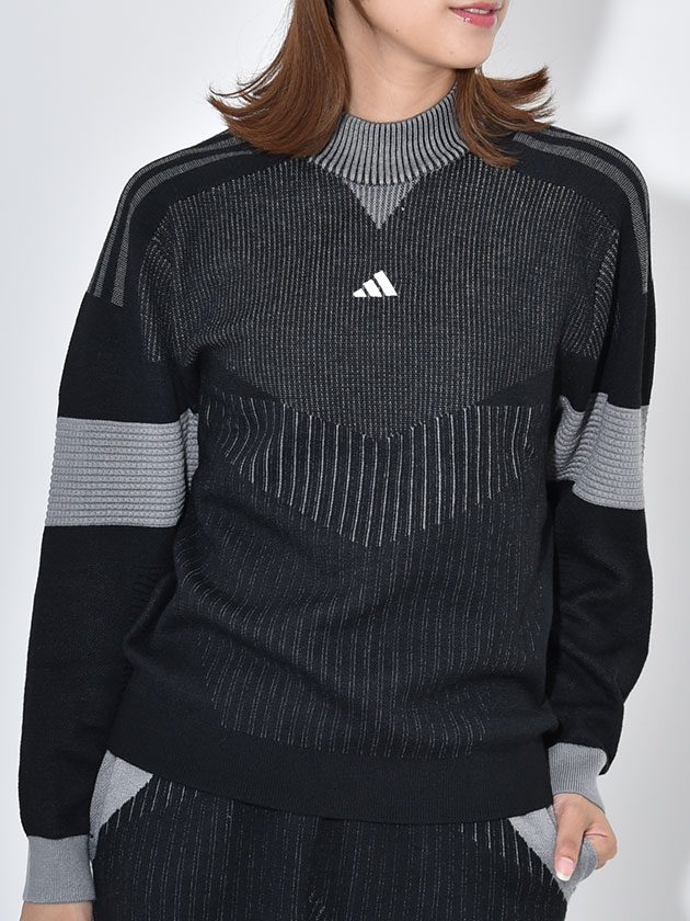 アディダスゴルフ アーカイブグラフィック モックネック 長袖セーター