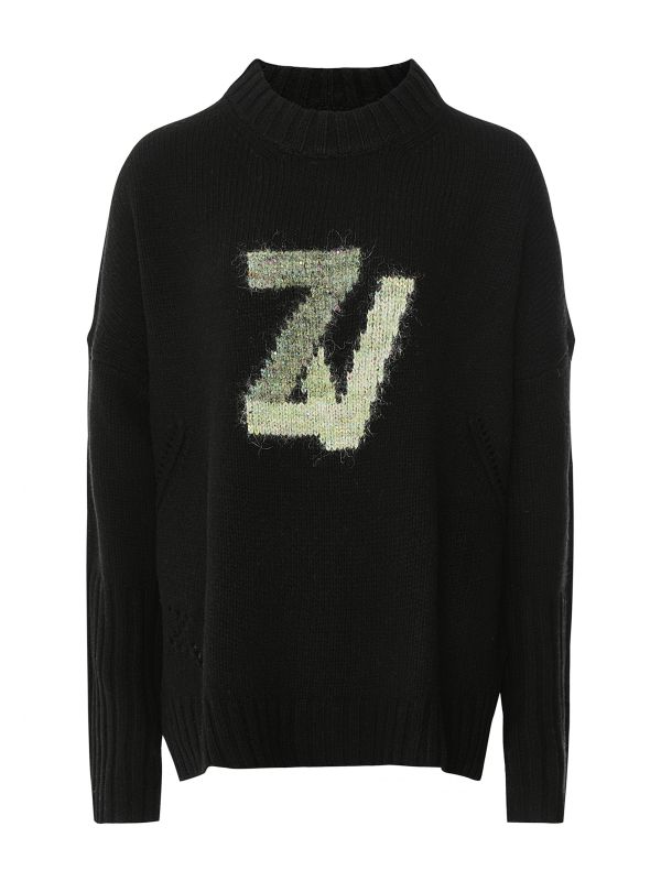 Zadig & Voltaire Black Malta ZV Merino Wool Sweater | Jules B