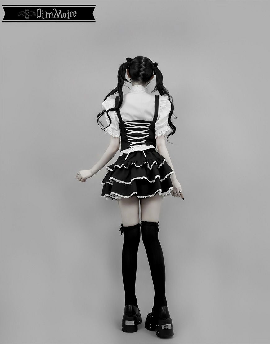 DimMoire【ディムモアール】DimMoire学園ブラウス+ジレset/White×Black