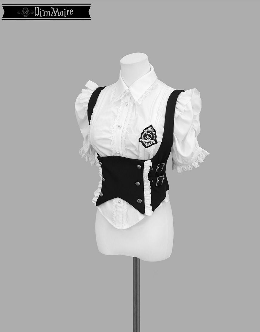 DimMoire【ディムモアール】DimMoire学園ブラウス+ジレset/White×Black