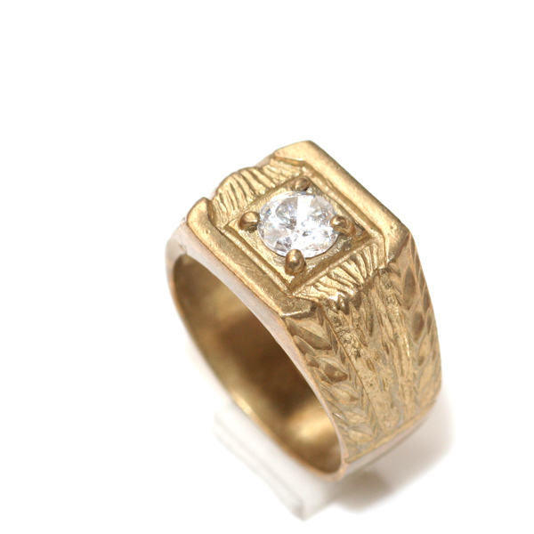 アメリカ ヴィンテージ 刻印14K シグネットリング メンズ指輪 19〜20号