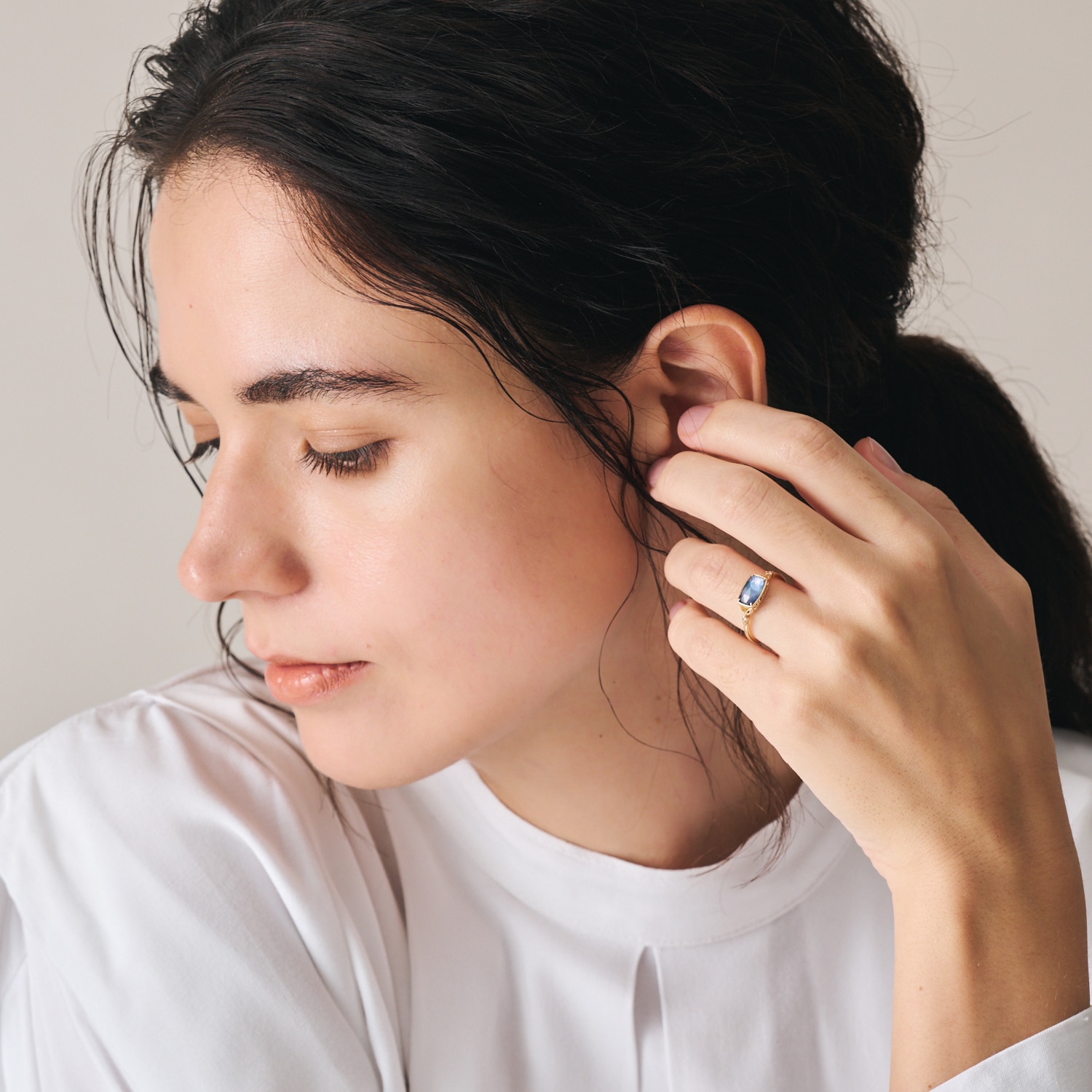 K10サファイア／クォーツ／シェルリング｜リング｜アガット 公式