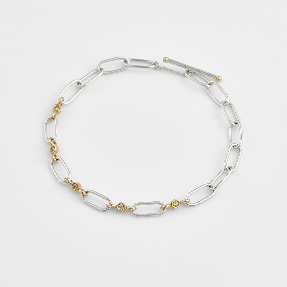 シルバー／K10ダイヤモンドブレスレット（0.1ct）｜ブレスレット