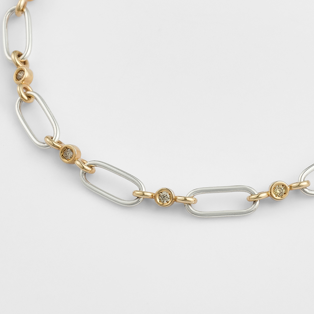 シルバー／K10ダイヤモンドブレスレット（0.1ct）｜ブレスレット