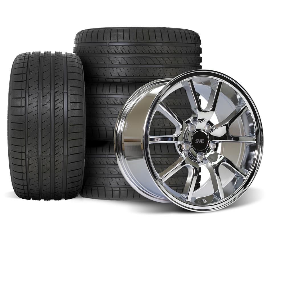 Mustang SVE FR500 Wheel & Sumitomo Kit - 18X9 - Chrome | 1994-2004