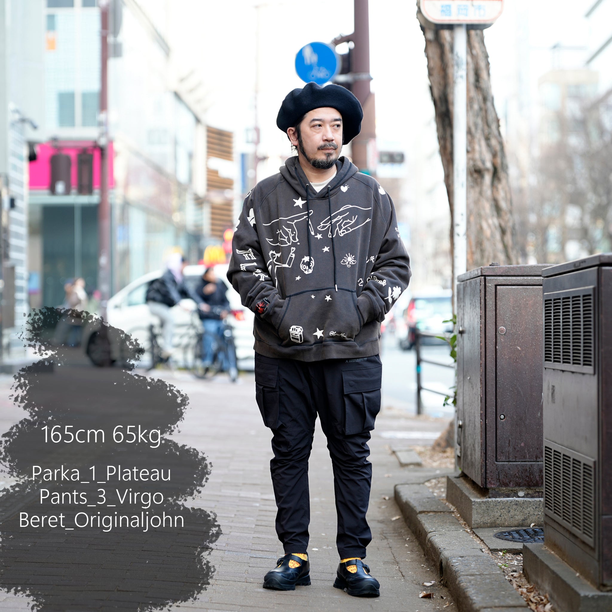 Pla24awcol2-1_washed black | x SYU.Man illustrator hoodie | Color:Wash