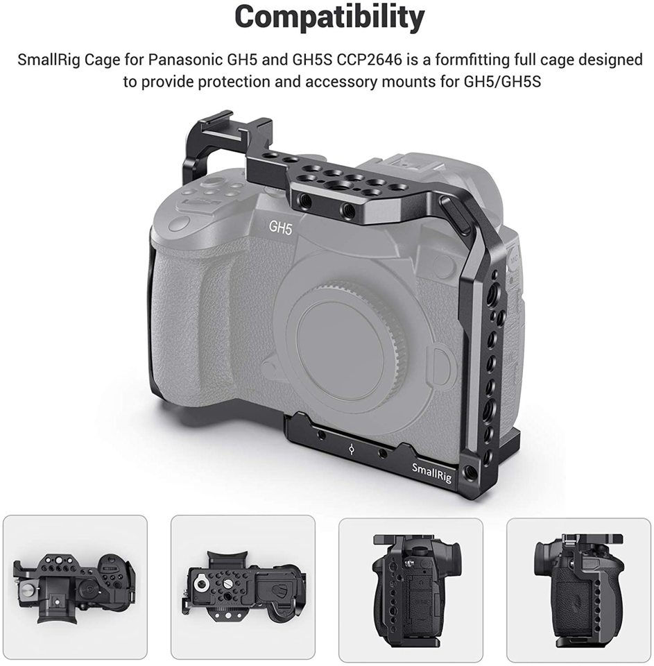 SmallRig パナソニック Lumix GH5 /GH5S カメラケージ 1/4 '3/8' ネジ