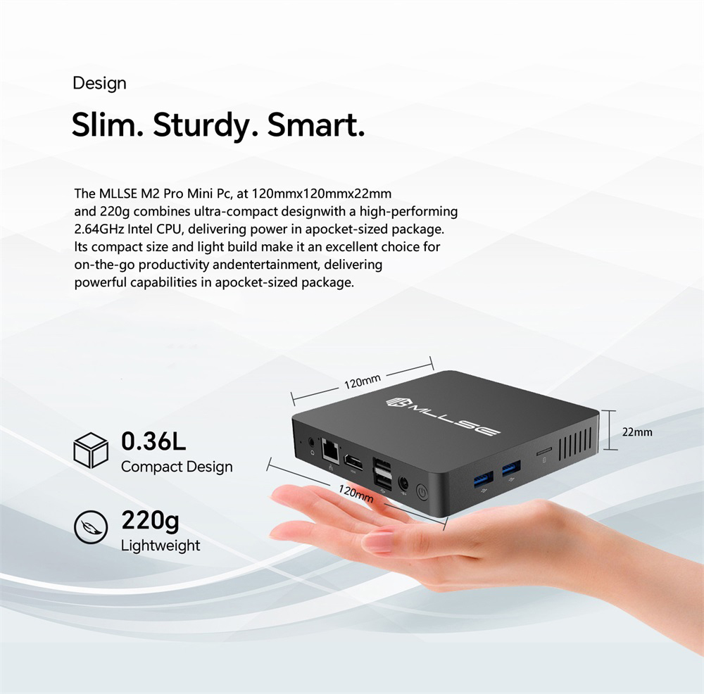 MLLSE M2 Air Mini PC Intel Gemini Lake N4000 Intel J3710 Windows