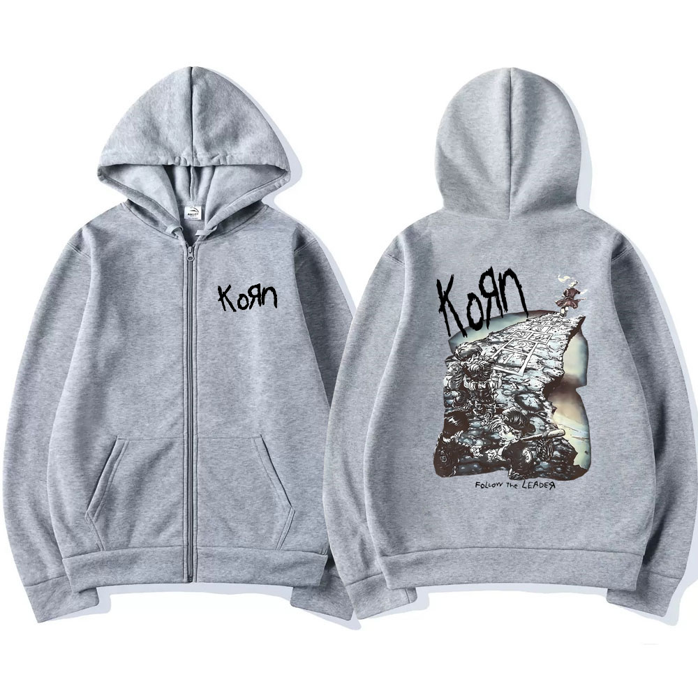 Korn Rock Band Ftl 25 Follow The Leader Zipper Hoodie Men Women