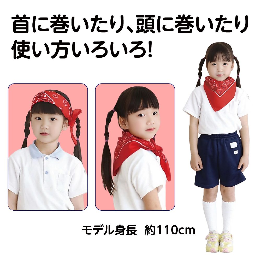 61-6002-24 バンダナ 赤 1243 【AXEL】 アズワン