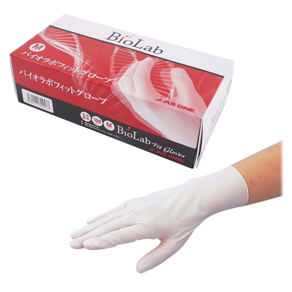 1-4625-02 バイオラボフィットグローブ（パウダーフリー） M 100枚入