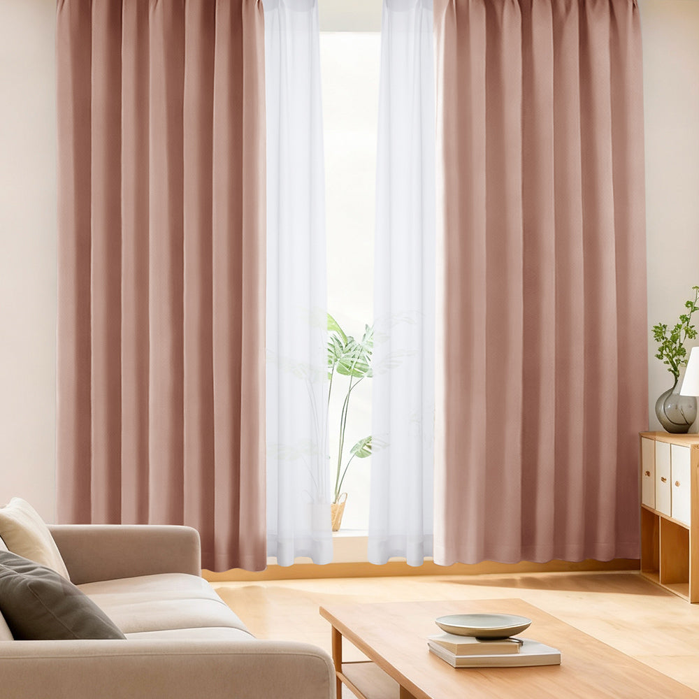 AIFY 1級 遮光カーテン 4枚セット(レース付) 幅150cm 丈135cm～230cm