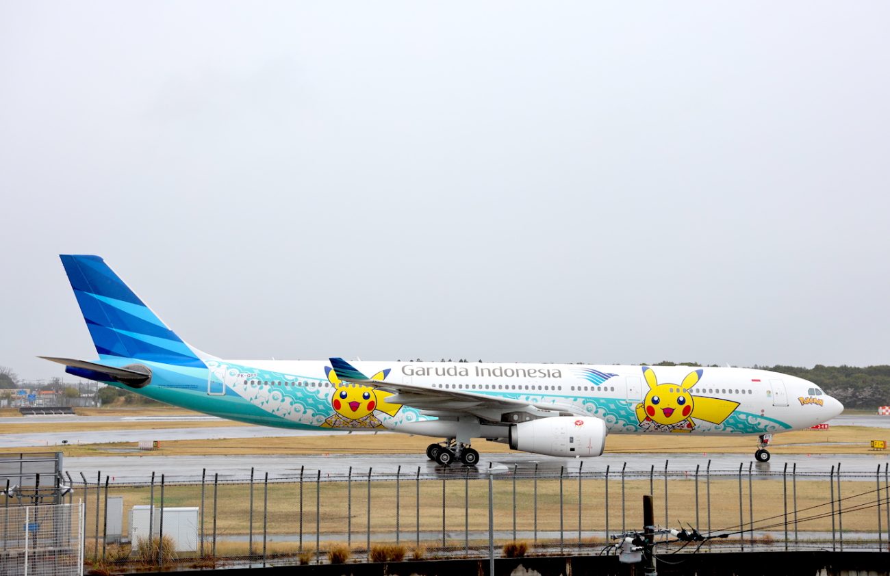 ガルーダ・インドネシア航空のピカチュウジェットGA2、成田空港に初