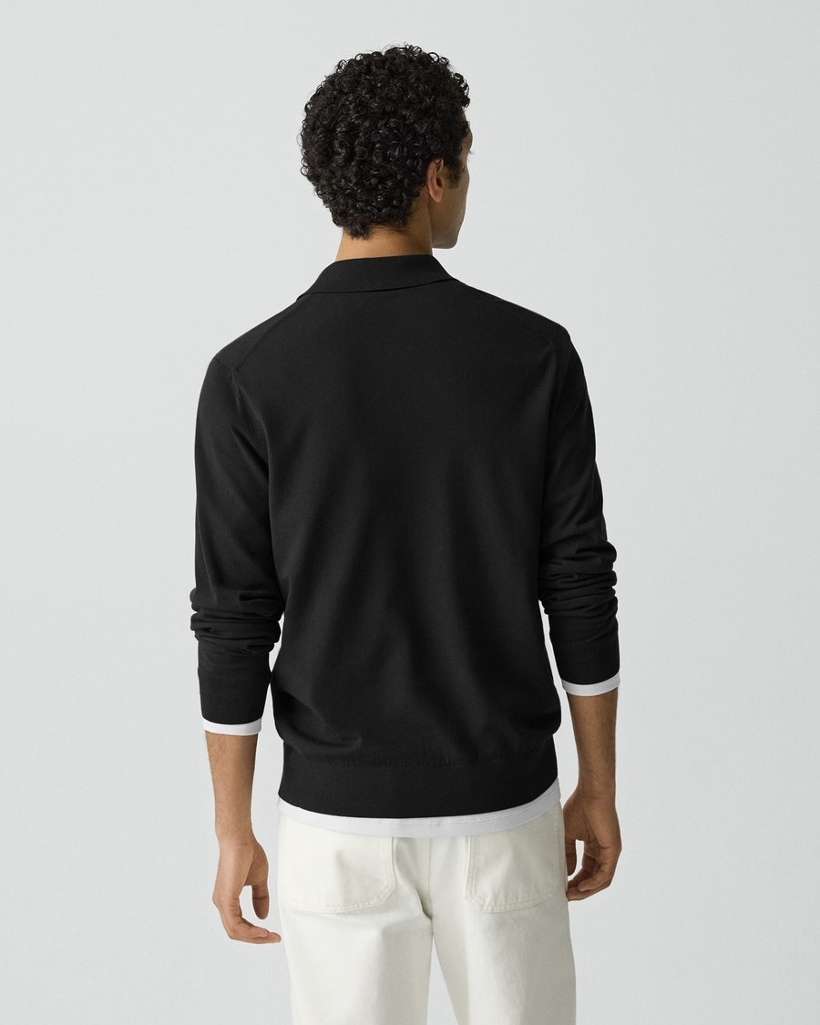 Men's Light Bilen Polo Shirt in Black | Theory