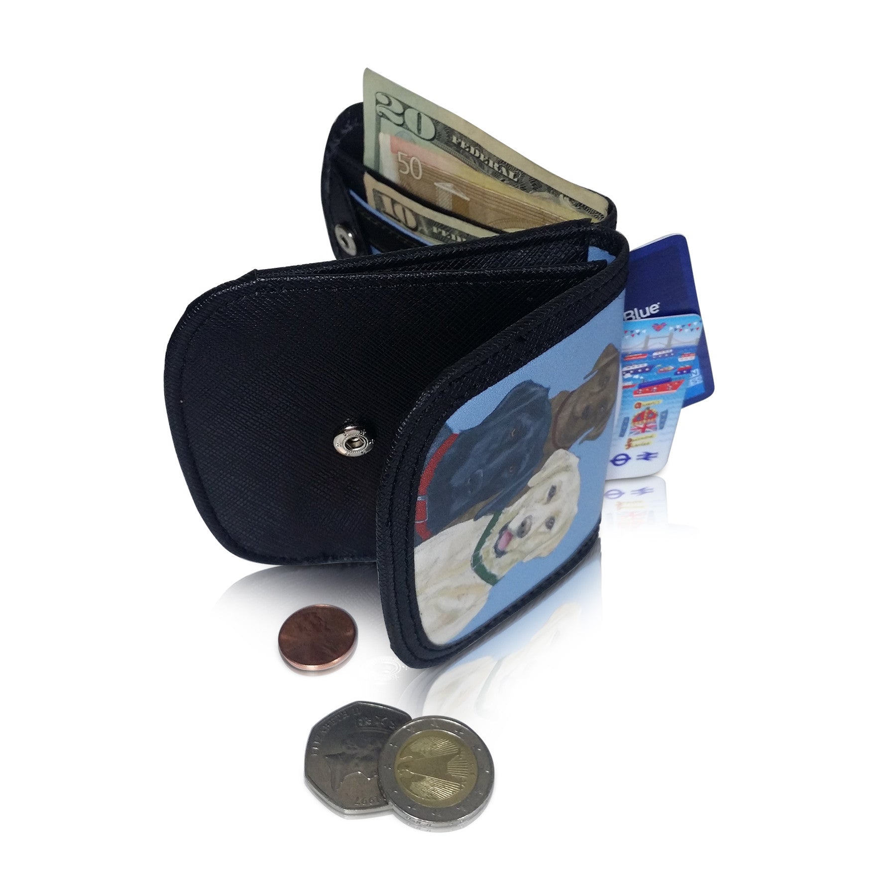 Labrador Small Folding RFID Minimalist Women's Card Wallet Coin