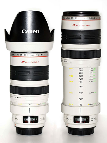 The CANON EF 35-350 mm f/ 3.5-5.6 L USM Lens. Specs. MTF Charts