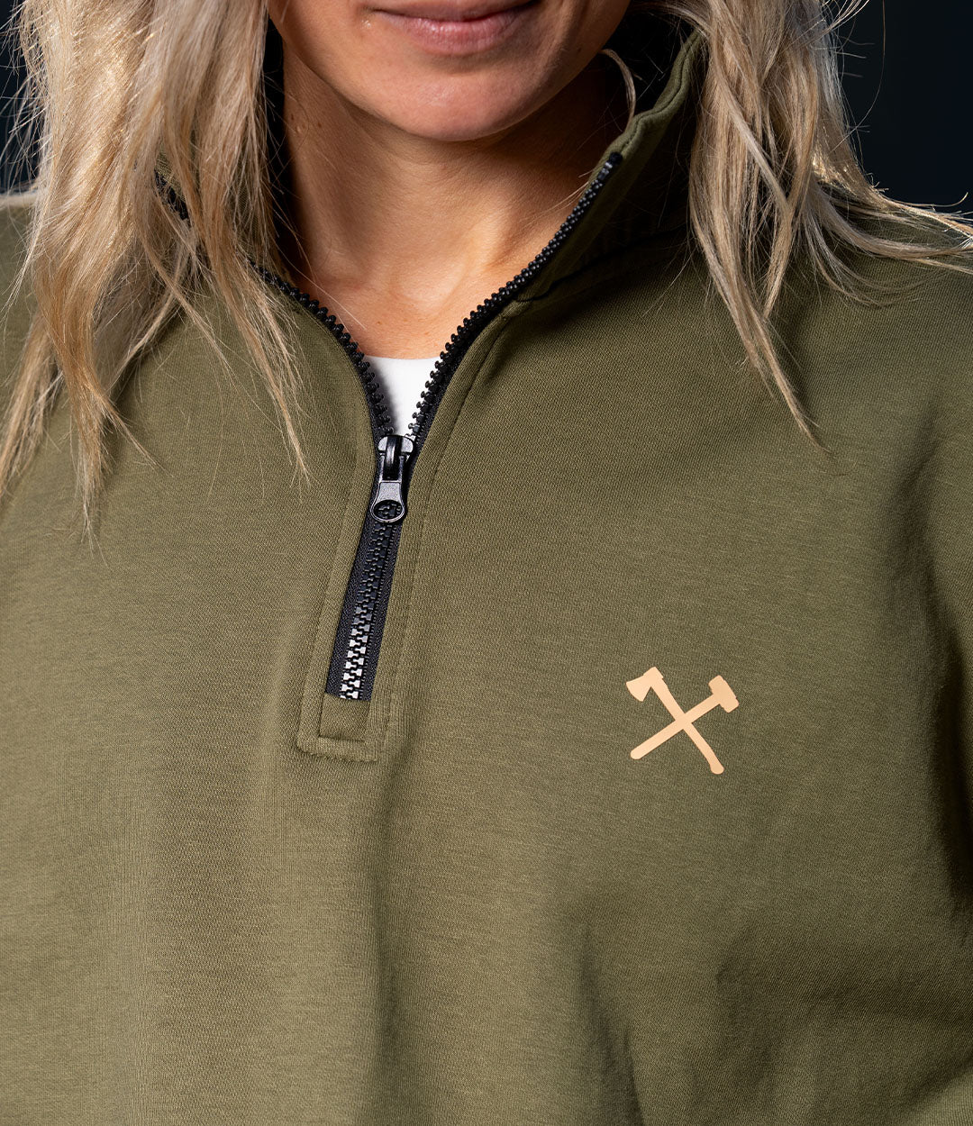 Cropped Quarter Zip // Olive Brigade – All American Roughneck