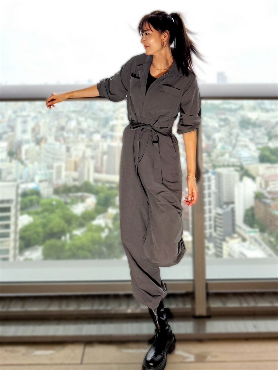 Shihoセレクト】ベルト付きジャンプスーツ Day and Grade