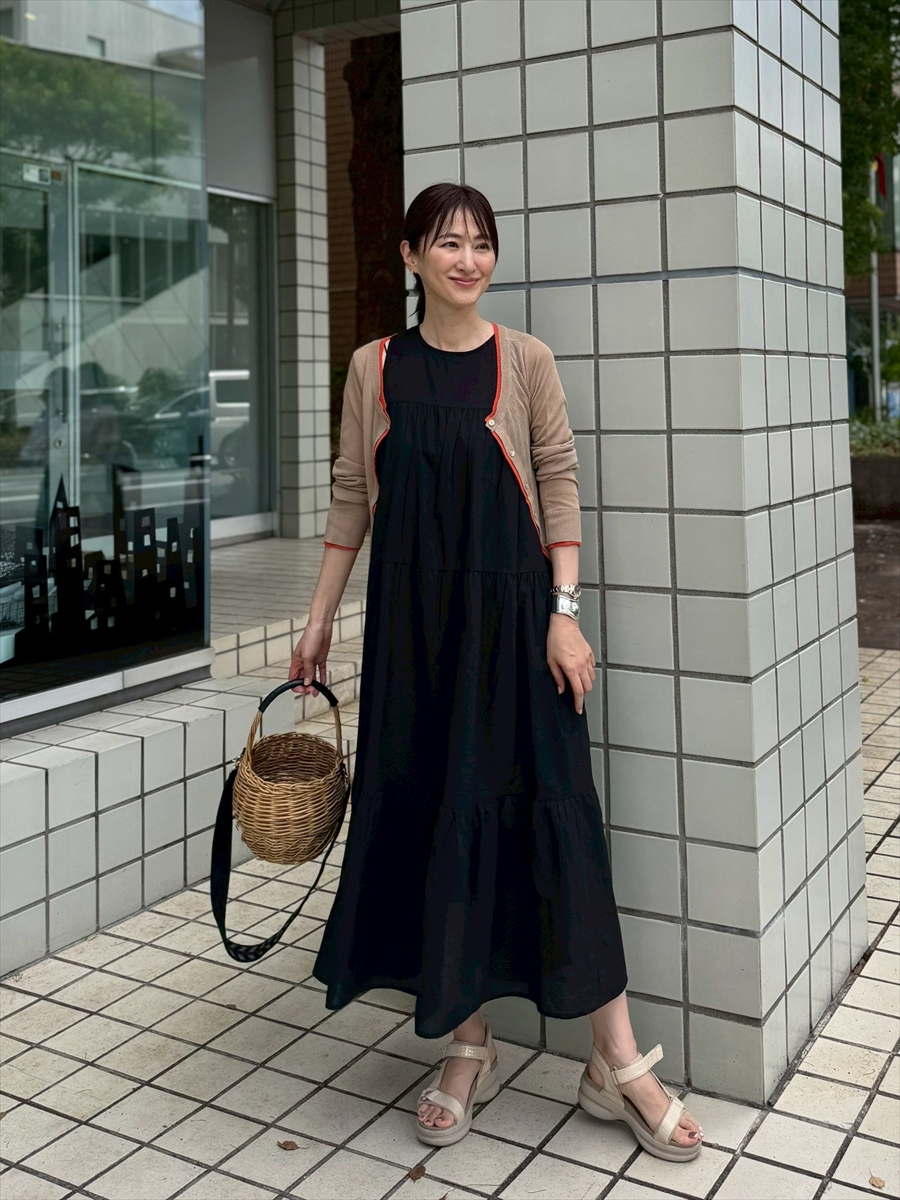 前田ゆかセレクト】バイカラーシアーカーディガン Day and Grade