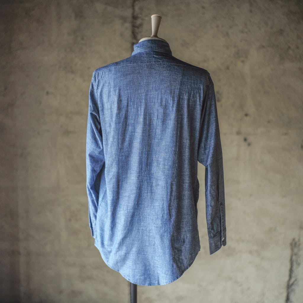 BIG A SHIRT - COTTON CHAMBRAY - INDIGO – ANATOMICA KYOTO