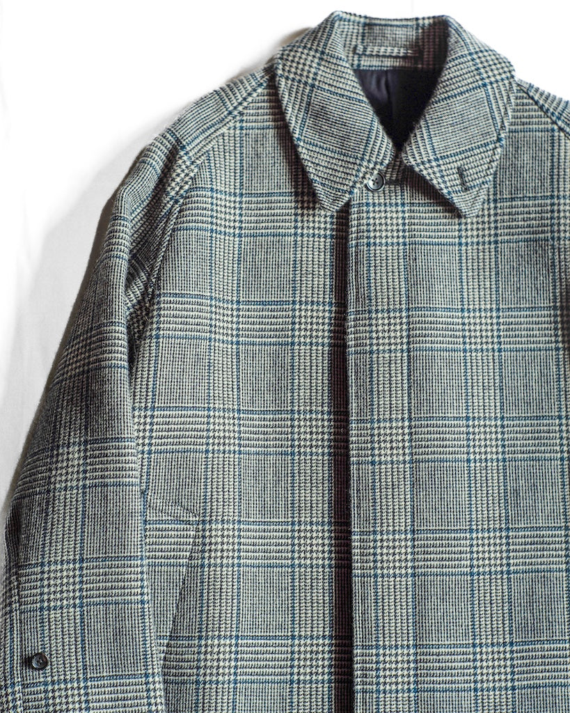 SINGLE RAGLAN COAT Ⅳ - SADDLE TWEED - NAVY PLAID – ANATOMICA