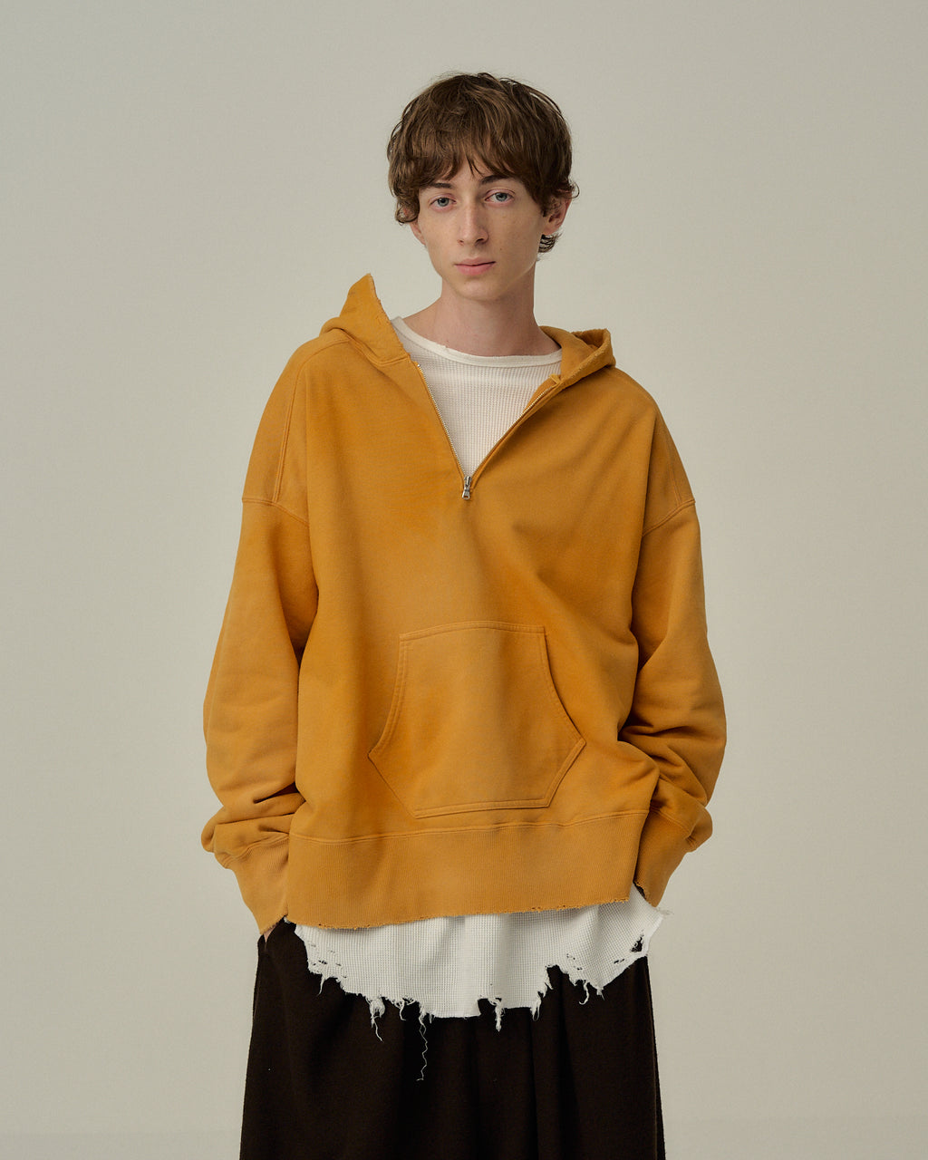 HALF ZIP HOODIE(YELLOW) – ANCELLM