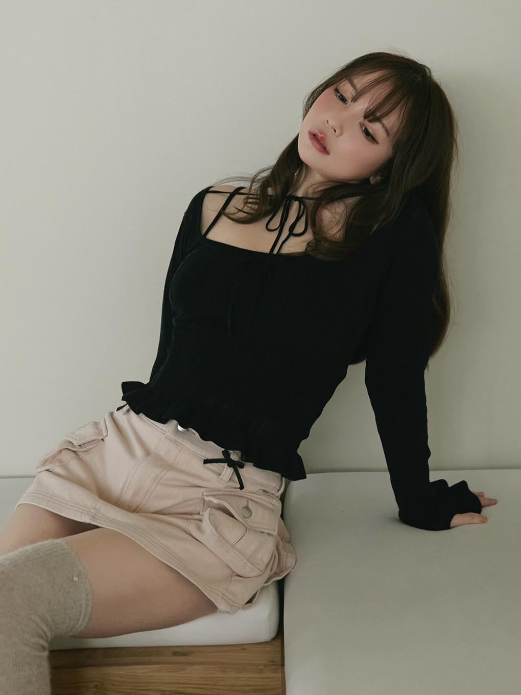 ANDMARY】Crochet frill knit tops