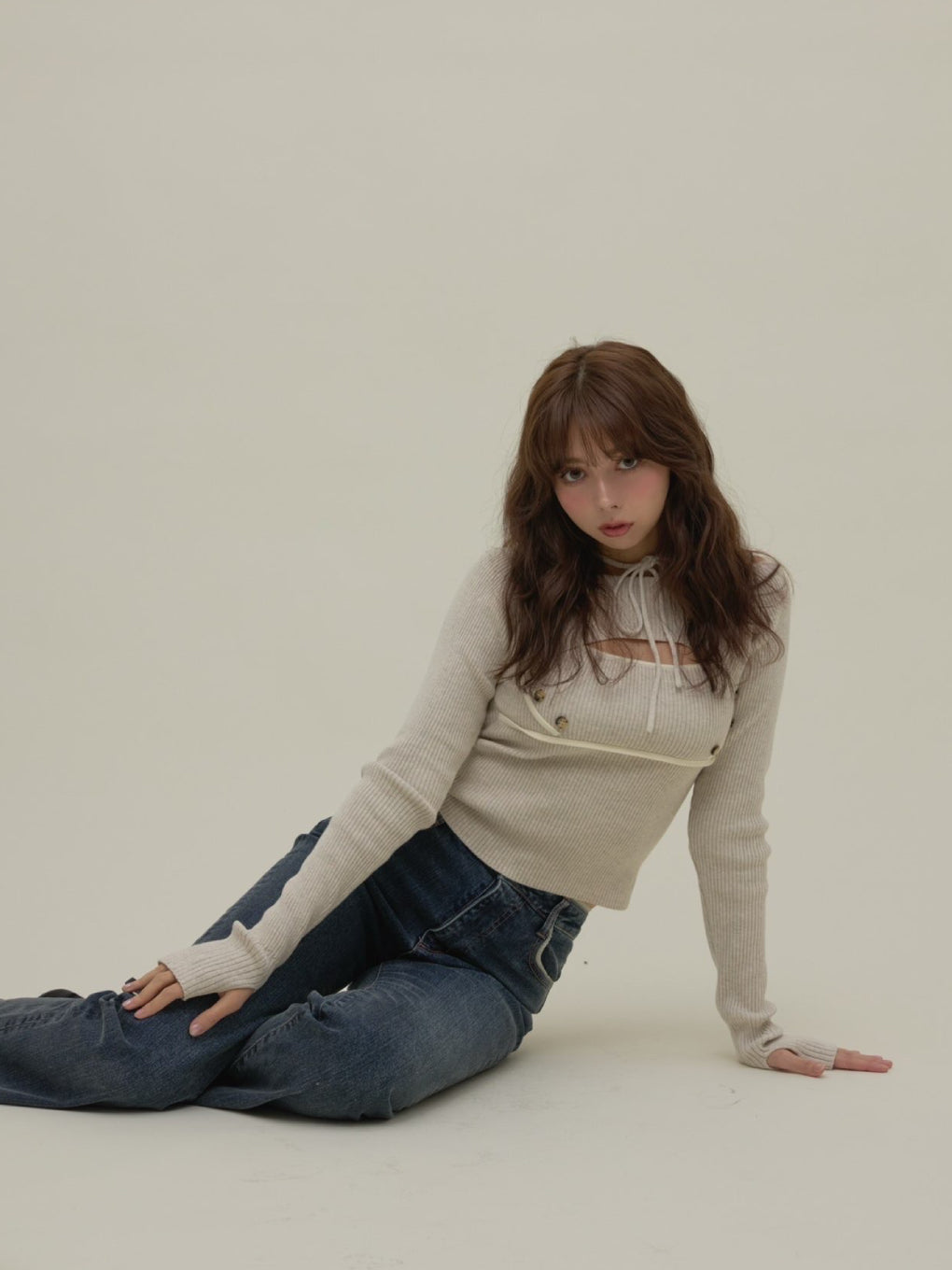 ANDMARY】Elf button knit tops