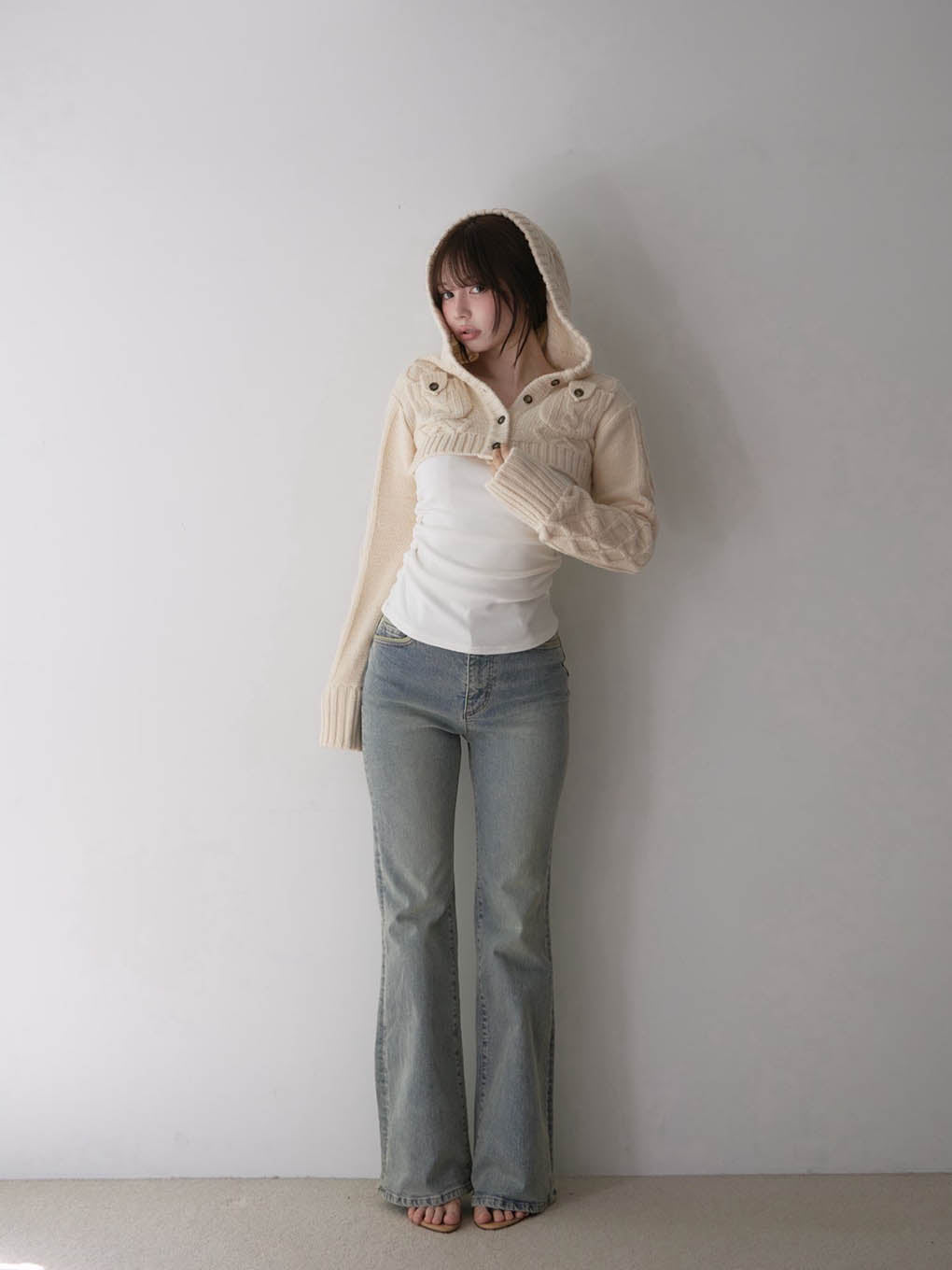 ANDMARY】Mary logo cable knit set