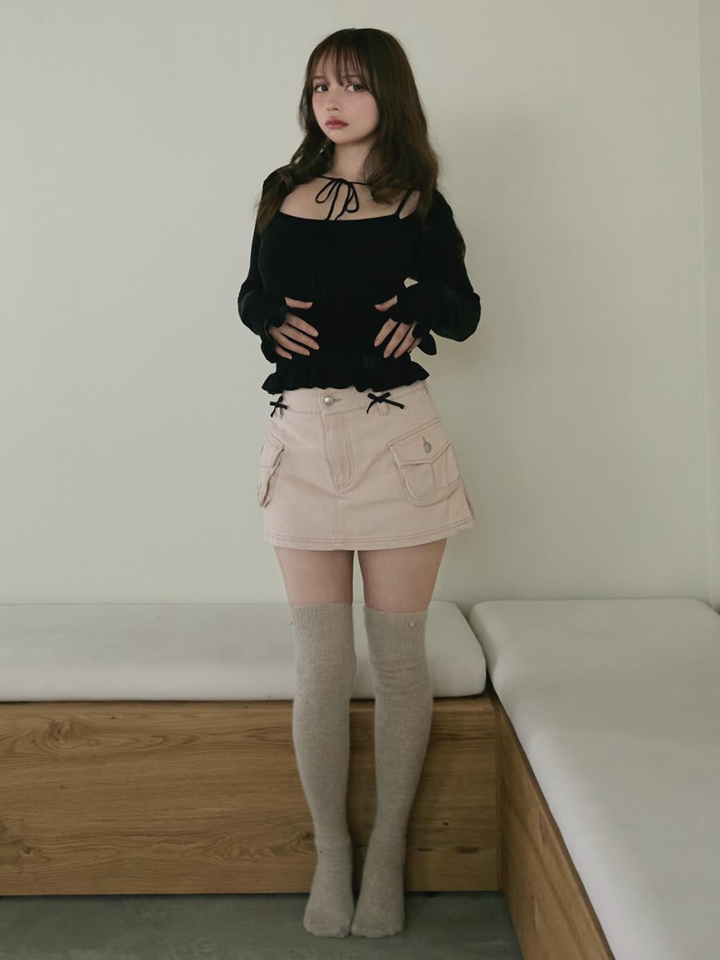 ANDMARY】Crochet frill knit tops