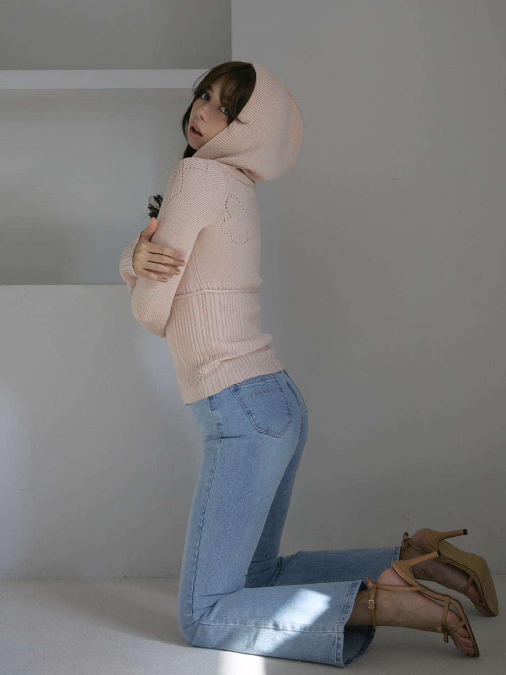 ANDMARY】Mary logo flare denim