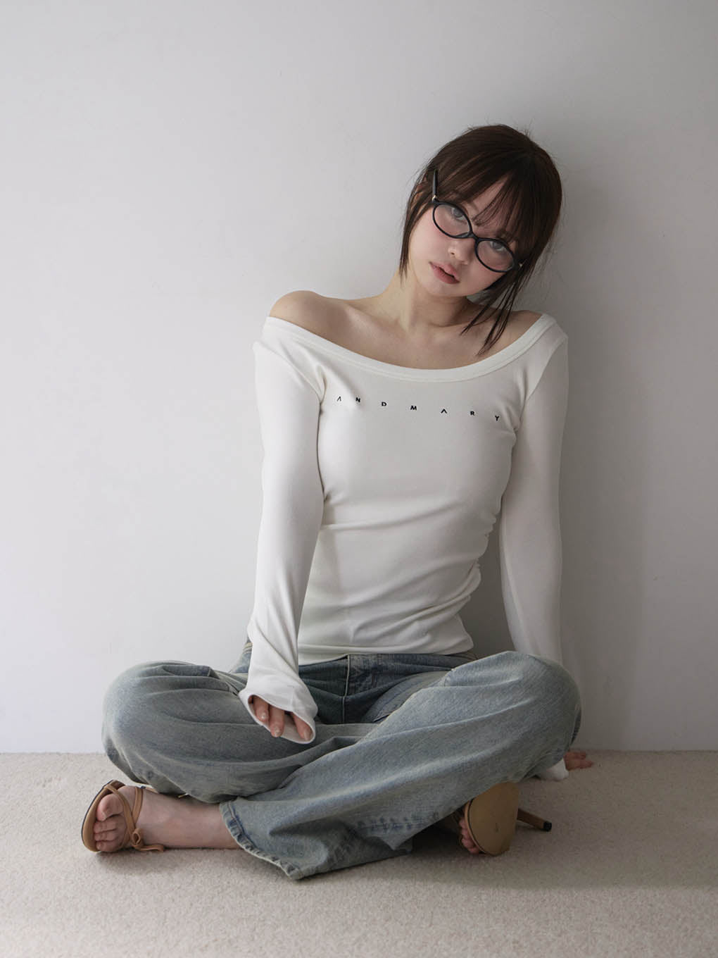 ANDMARY】Mary logo cable knit set