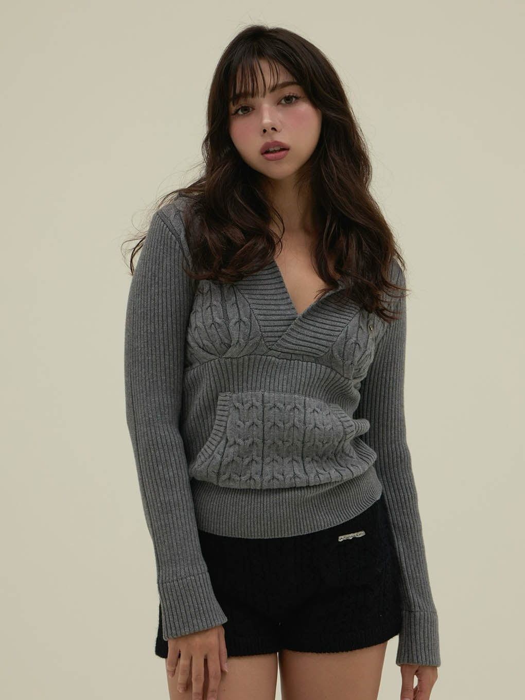 ANDMARY】Taylor hoodie knit tops