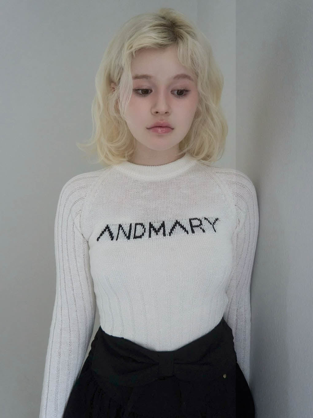 ANDMARY】Mary logo knit tops